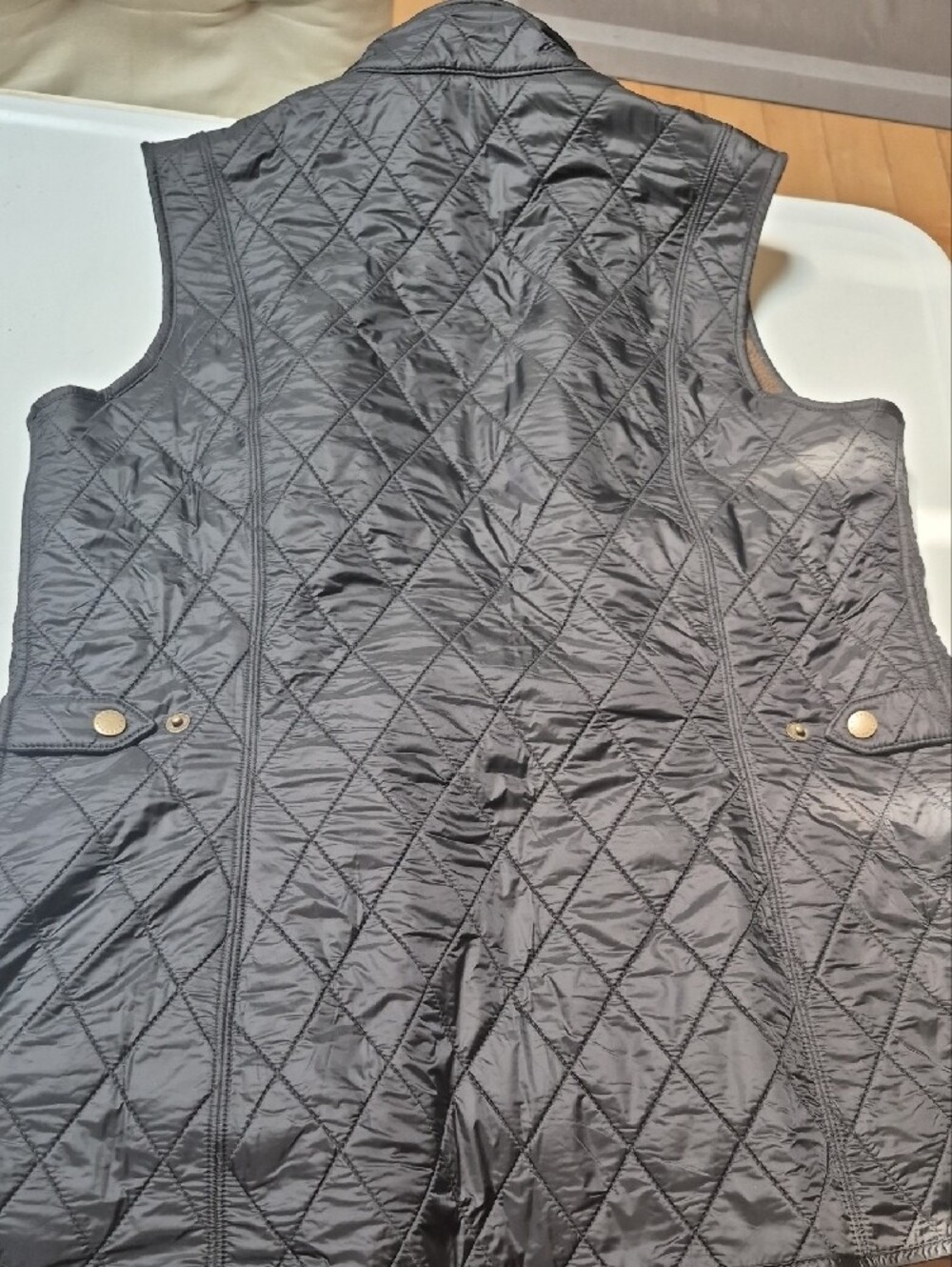 Barbour Women's Quilted Black Vest Size 10 - Picture 6 of 9